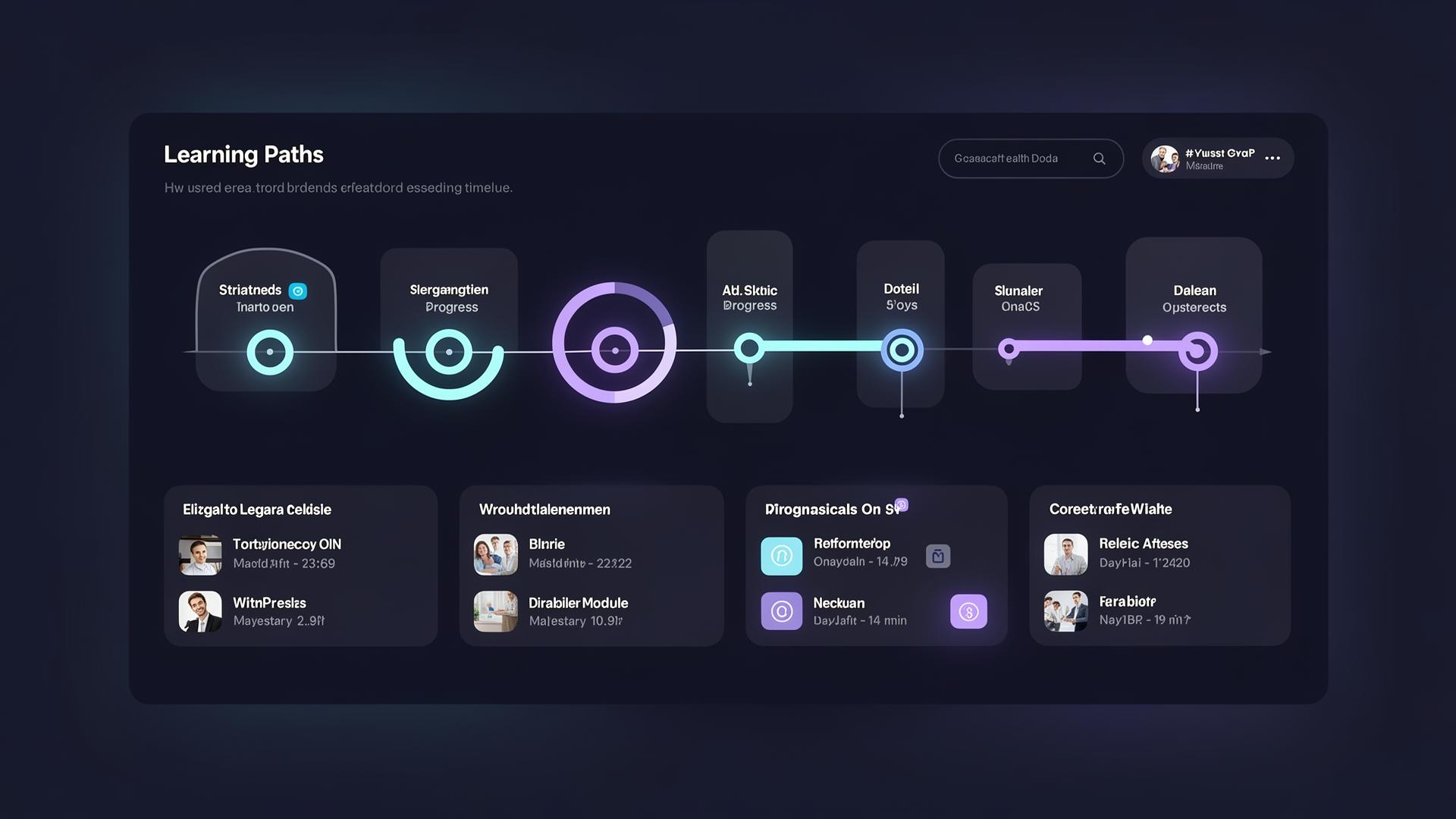 Structured learning dashboard with calm clean interface